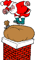 Santa on the chimney Pictures, Images and Photos