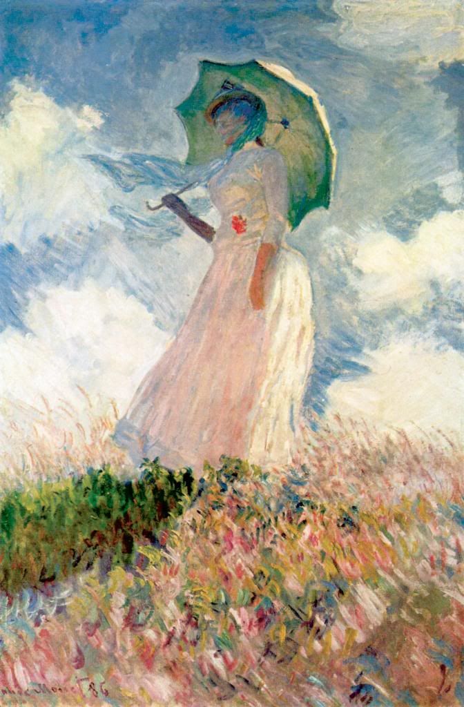 Claude Monet, Study of a Figure Outdoors: Woman with a Parasol, facing left, 1886