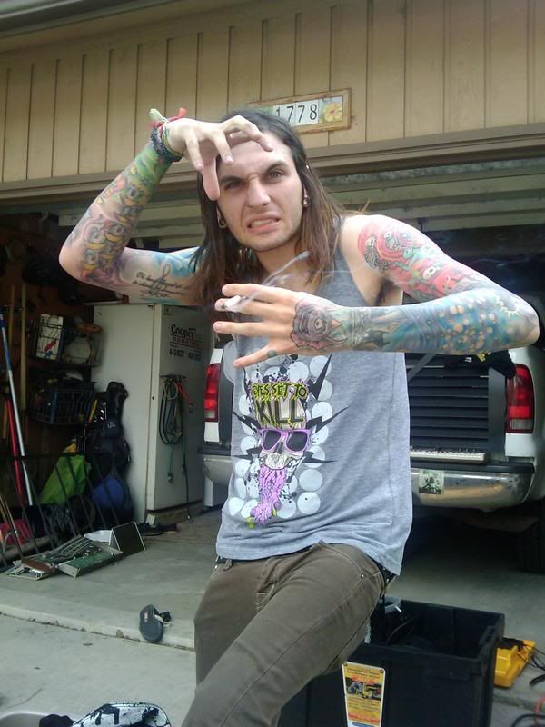 Here we can see an example of full sleeve tattoos: