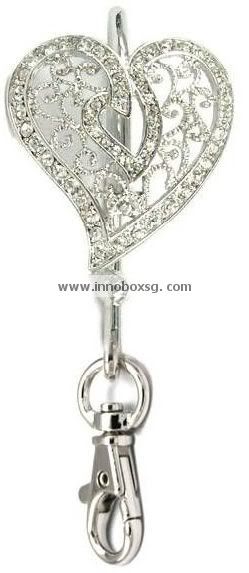 Ornamental Heart Key Finder Clip