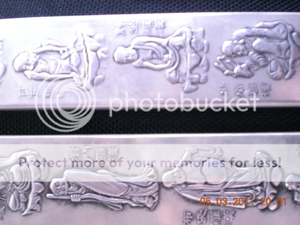 10 OZ sterling silver bar antique 18 arhats  