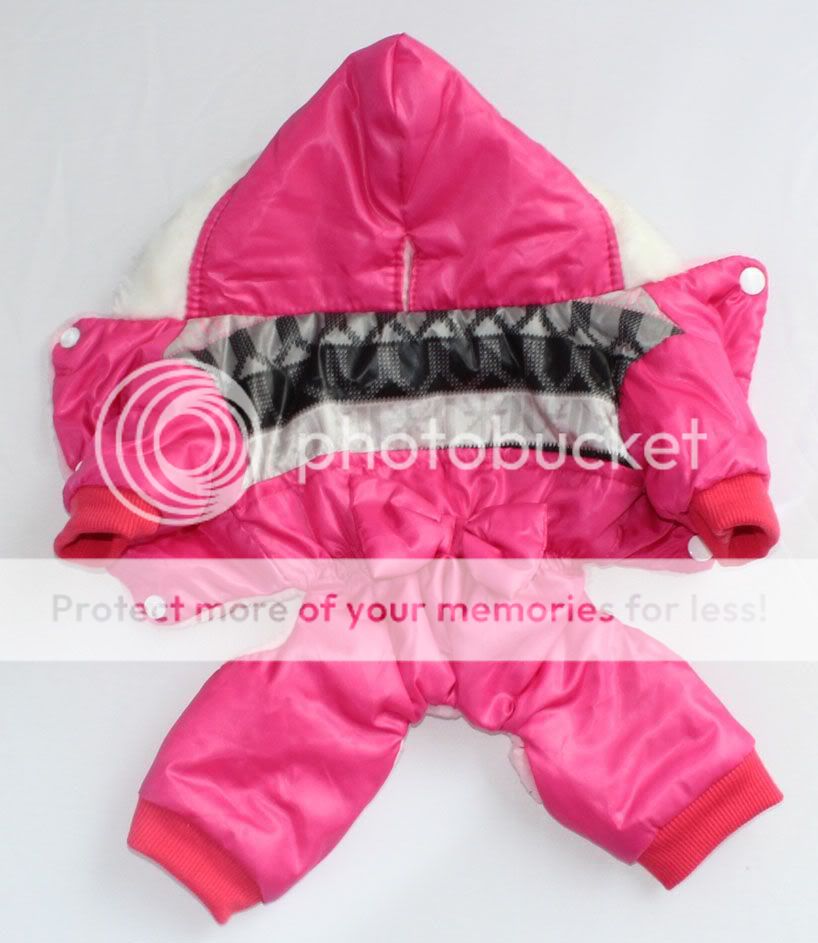 pet dog cat winter warm clothing clothes coat jumper hoodies hot pink 